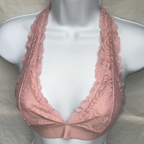 PINK Victoria’s Secret pink lace lined pullover bra size 34B - Picture 3 of 4